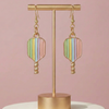 Dinkette Vertical Stripe Pickleball Earrings