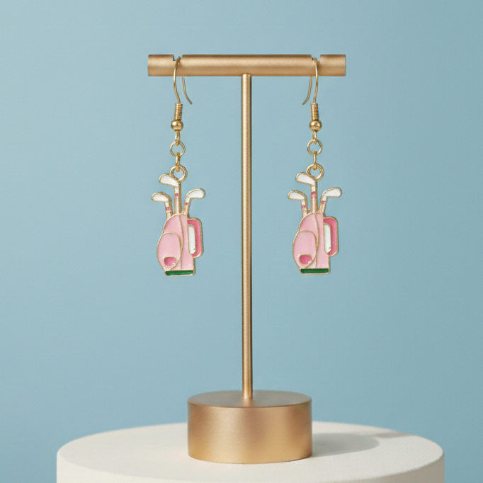 The Birdie Bag Golf Earrings