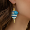 Grandstand Striped Pickleball Earrings