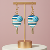 Grandstand Striped Pickleball Earrings